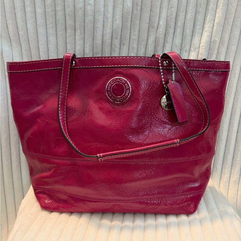 Coach Magenta Leather Tote